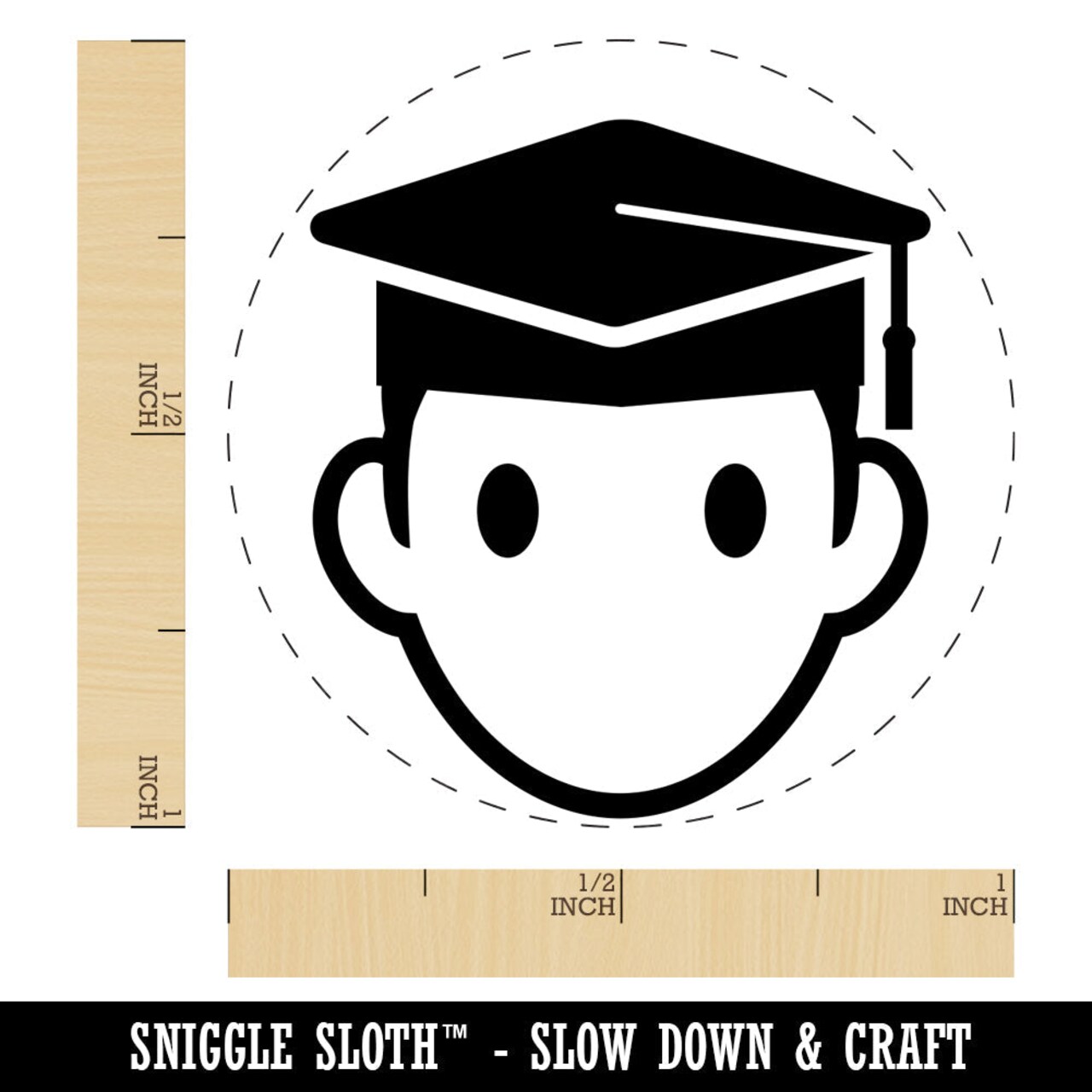 Occupation Student Graduate Cap Graduation Icon Rubber Stamp for Stamping Crafting Planners